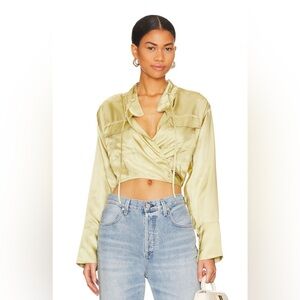 L’academie Crop Satin Top
